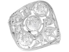 Antique Art Deco 1.39 Carat Diamond and Platinum Dress Ring Circa 1920