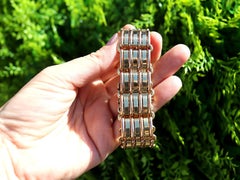 Antikes Art-Déco-Armband aus 14k Roségold und 14k Gelbgold