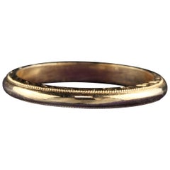 Antique Art Deco 14 Karat Yellow Gold Engraved Wedding Band