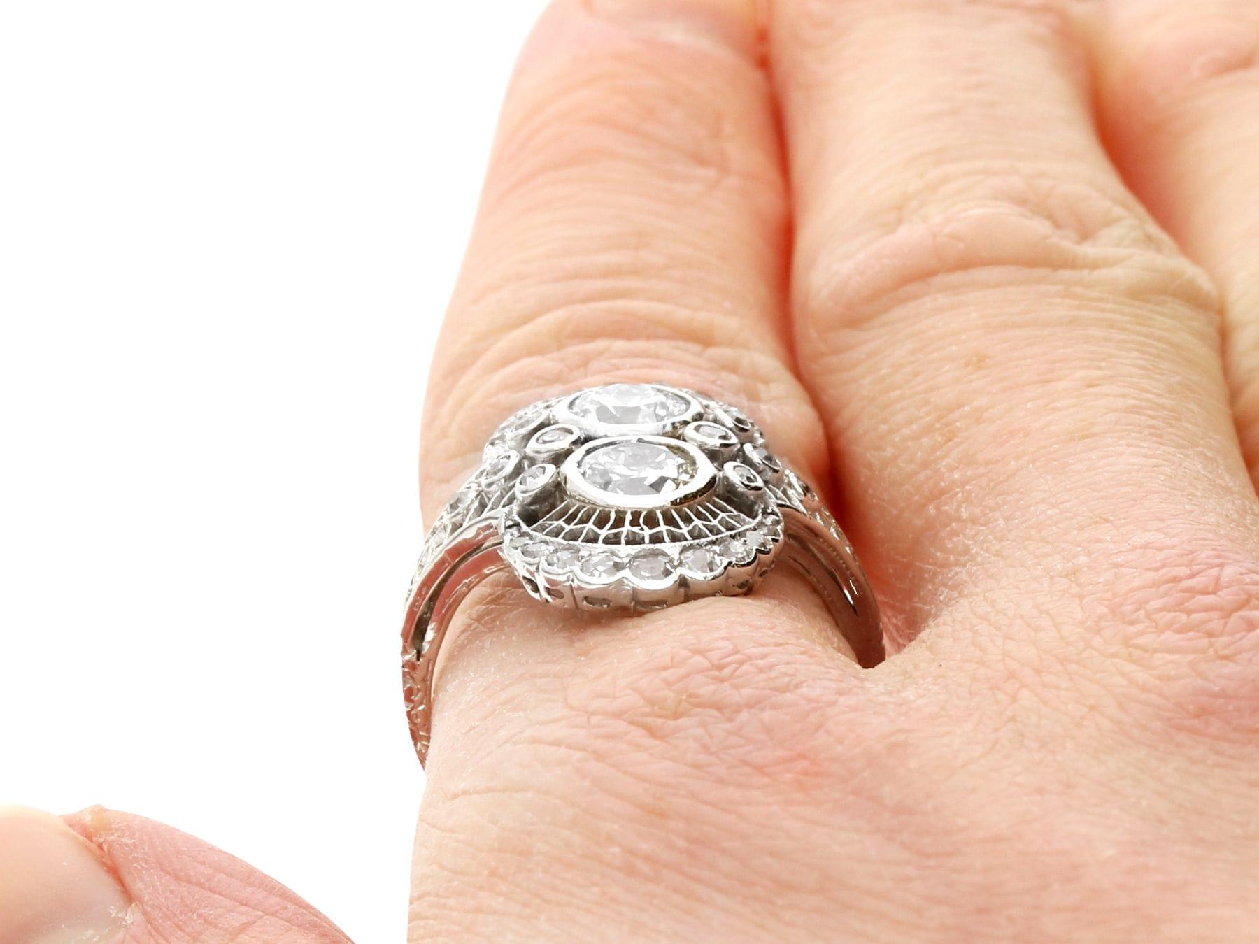 Art Deco 1.43ct Diamond and Platinum Dress Ring For Sale 3