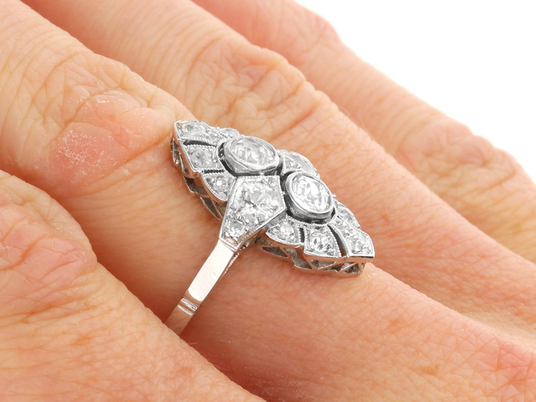 Antique Art Deco 1.46Ct Diamond and Platinum Dress Ring Circa 1920 For Sale 3