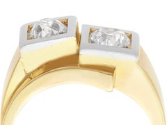 Art Deco 1.47ct Diamond and 18k Yellow Gold Cocktail Ring