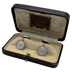 Antique Art Deco 14ct Gold Pearl & Diamond Cufflinks