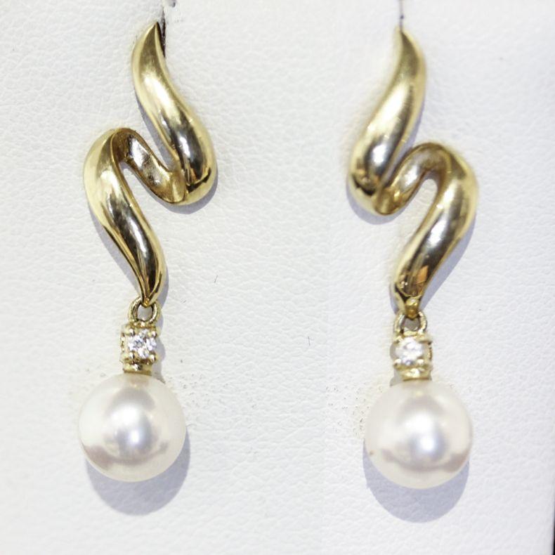 Antique Art Deco 14ct Yellow Gold Drop Earrings In Good Condition For Sale In BALMAIN, NSW