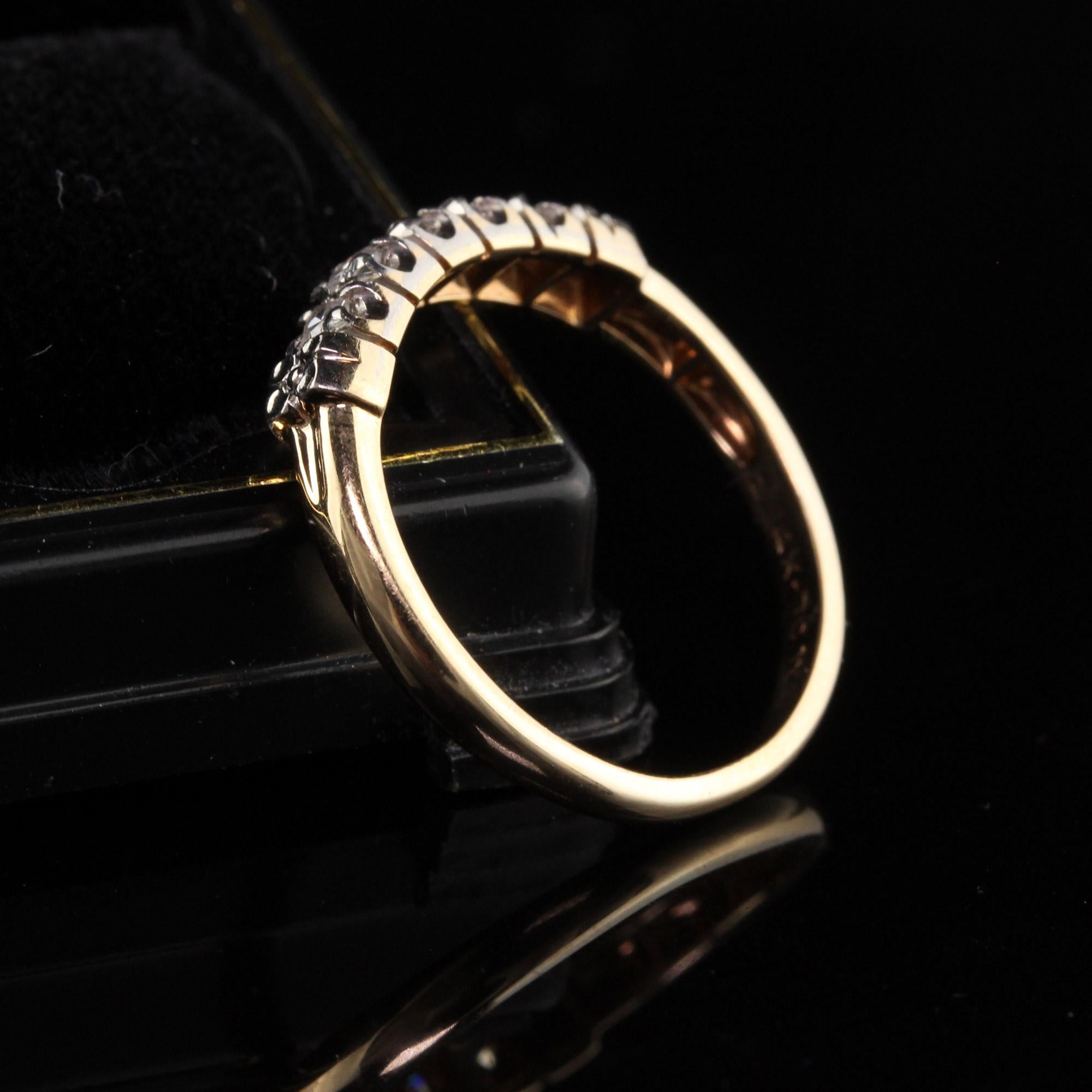 Antiker antiker Art Deco 14K und 18K Gelbgold Single Cut Diamant-Ehering (Art déco)