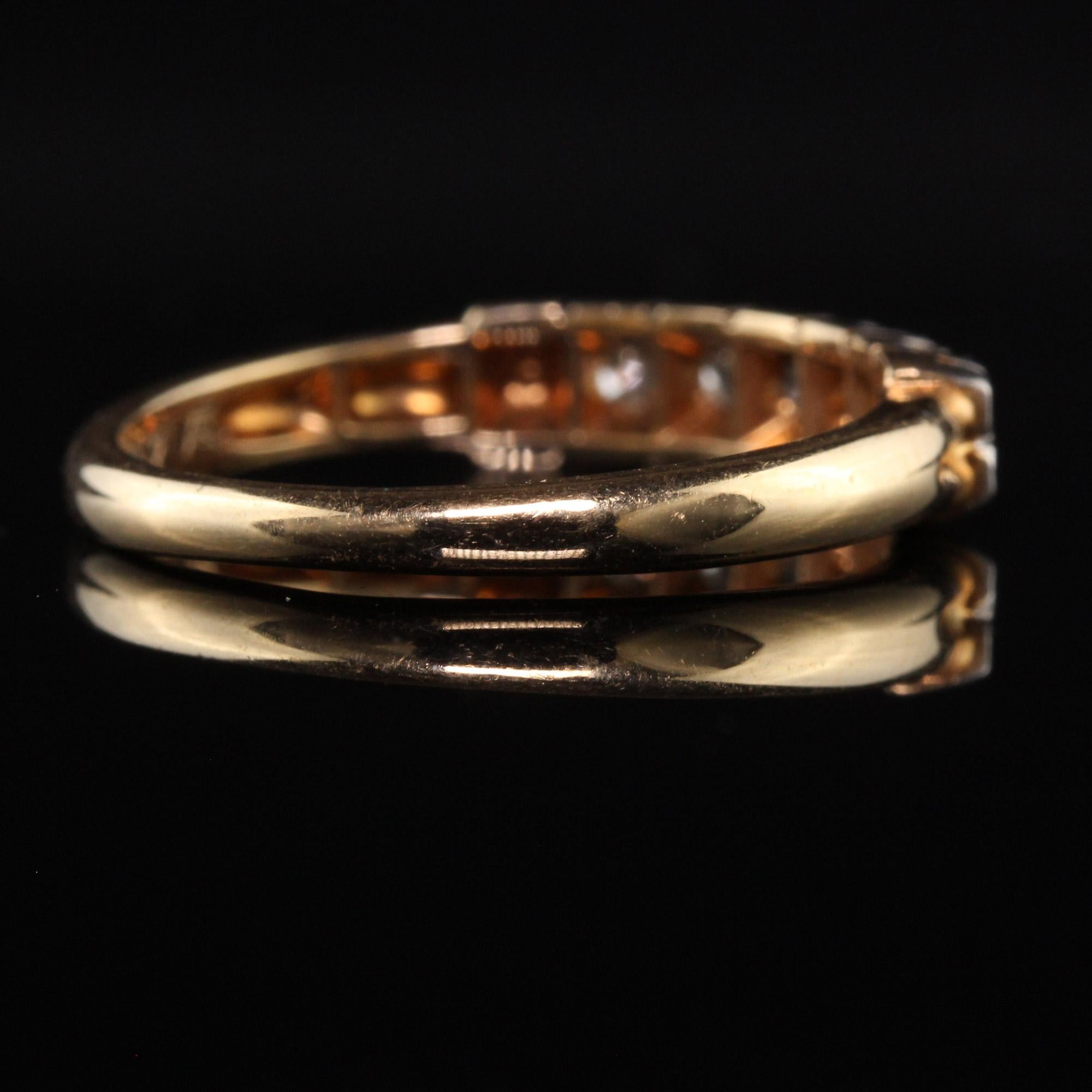 Antiker antiker Art Deco 14K und 18K Gelbgold Single Cut Diamant-Ehering im Zustand „Gut“ in Great Neck, NY