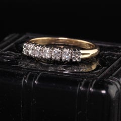 Antiker antiker Art Deco 14K und 18K Gelbgold Single Cut Diamant-Ehering