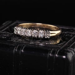 Antique Art Deco 14K and 18K Yellow Gold Single Cut Diamond Wedding Band