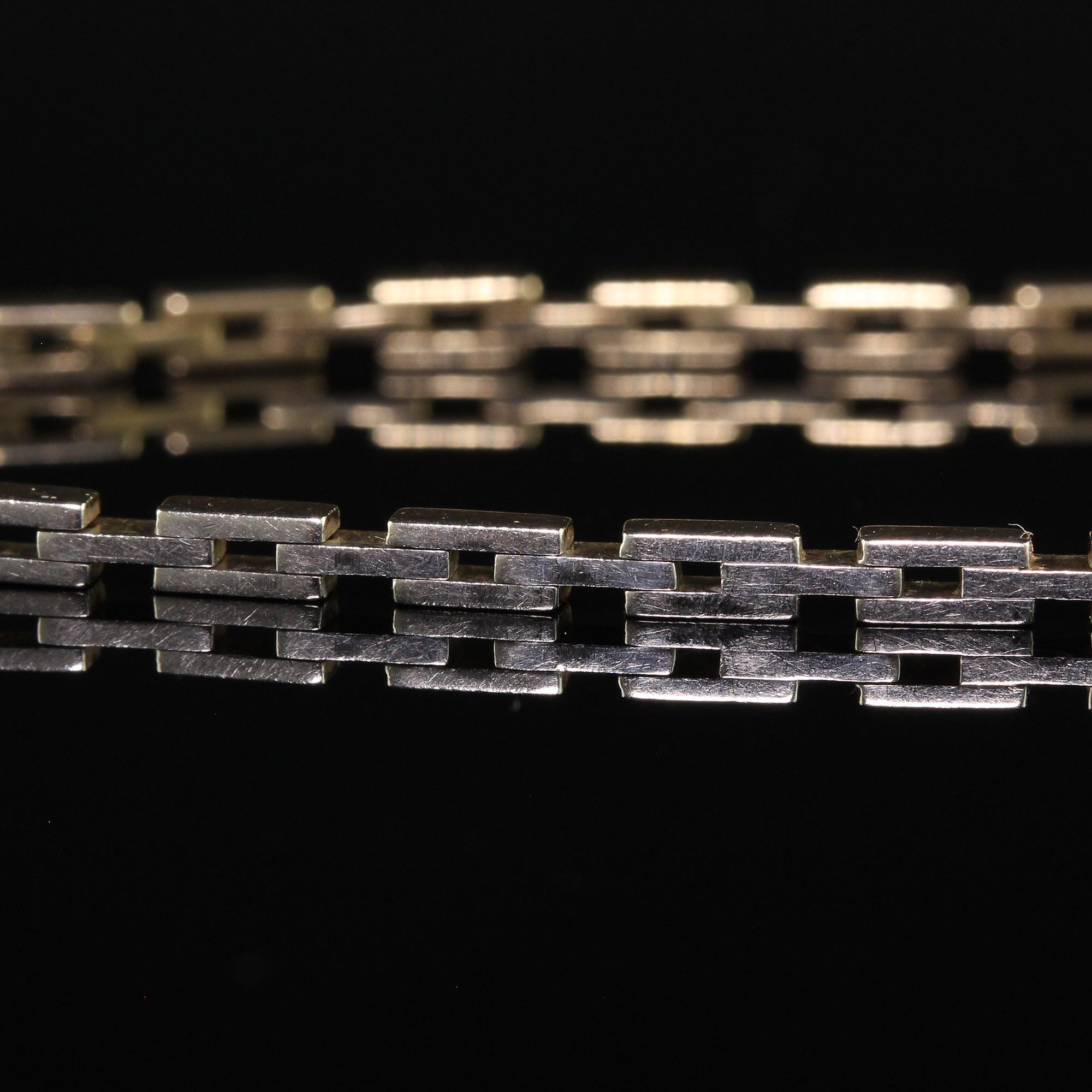 Antique Art Deco 14K Gold and Platinum Old European Diamond Ruby Bracelet For Sale 3