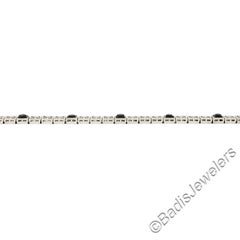 Antique Art Deco 14k Gold Bezel Set Black Onyx Etched Line Filigree Bracelet