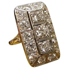 Antiker Art Deco 14K Nord-Süd-Diamantring mit alteuropäischem Schliff 3,80cttw Gr.5