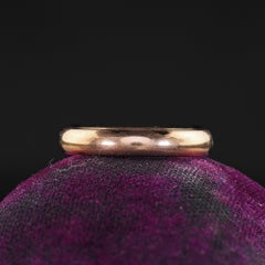 Antique Art Deco 14K Rose Gold Classic Wedding Band Ring - Size 5