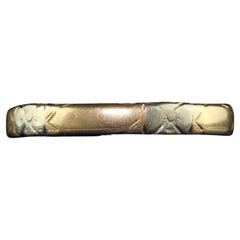 Antique Art Deco 14K Two Tone Yellow Gold Engraved Wedding Band - Size 9
