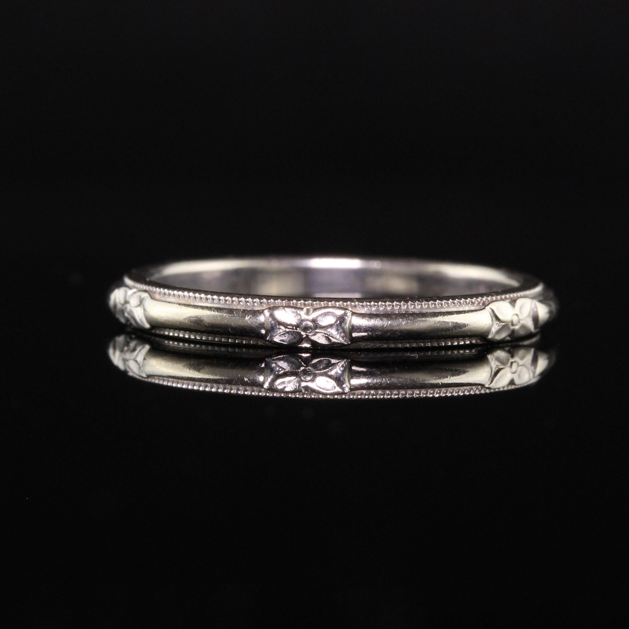 14k art carved wedding band