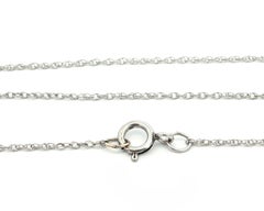 Antique Art Deco 14k White Gold Camphor Glass Diamond Filigree Pendant Necklace