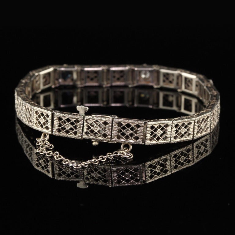 Bracelet Vintage Art Deco En Saphiret – Occasion, Style Rétro élégant