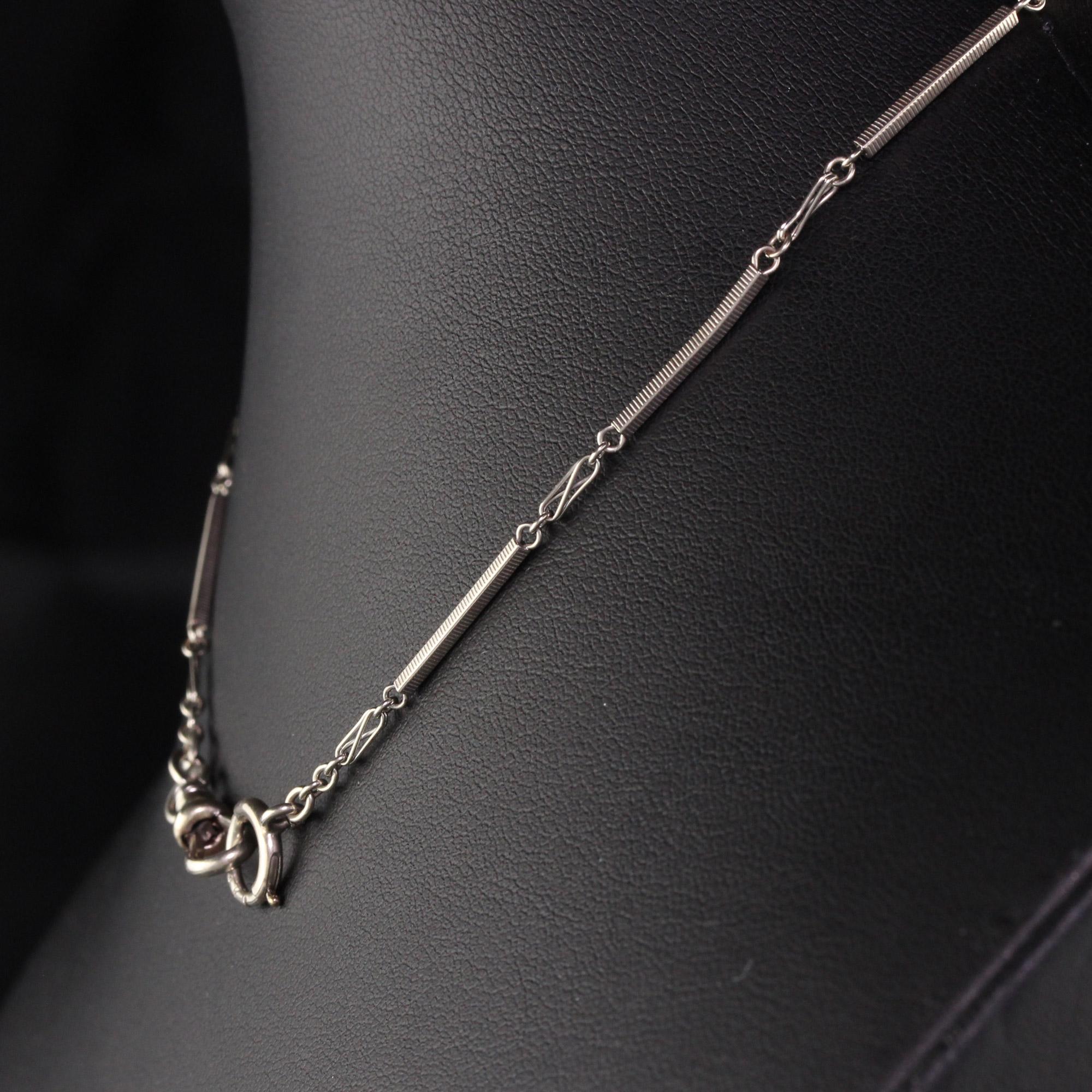 Antique Art Deco 14K White Gold Intricate Link Chain For Sale 1