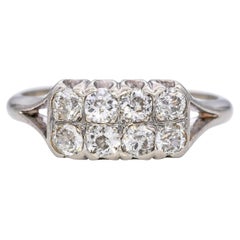 Arte Antiques Art Deco 14k White Gold Old Mine 0.72tcw Diamond Wedding Band Ring