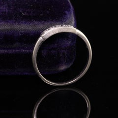 Antique Art Deco 14K White Gold Single Cut Diamond Five Stone Wedding Band