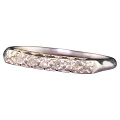 Antiker antiker Art Deco 14K Weißgold Single Cut Diamant-Ehering