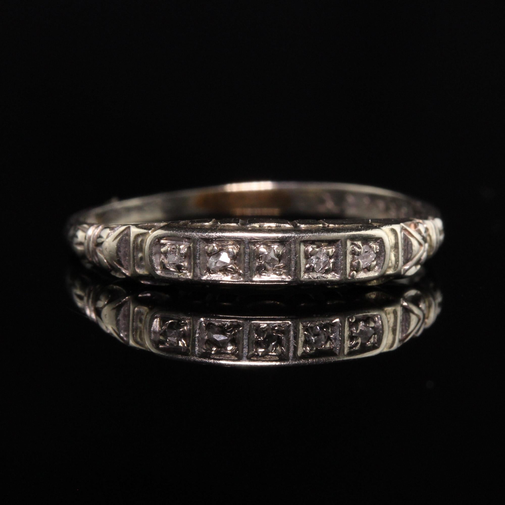 antique art deco 14k white gold...