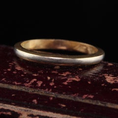 Antique Art Deco 14K Yellow and White Gold Lohengrin Engraved Wedding Band