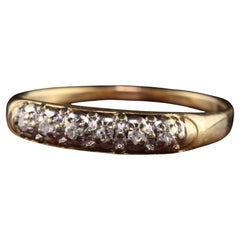 Antike Art Deco 14K Gelb und Weißgold Single Cut Diamond Wedding Band