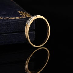 Antique Art Deco 14 Karat Yellow Gold 3-Stone Diamond Wedding Band