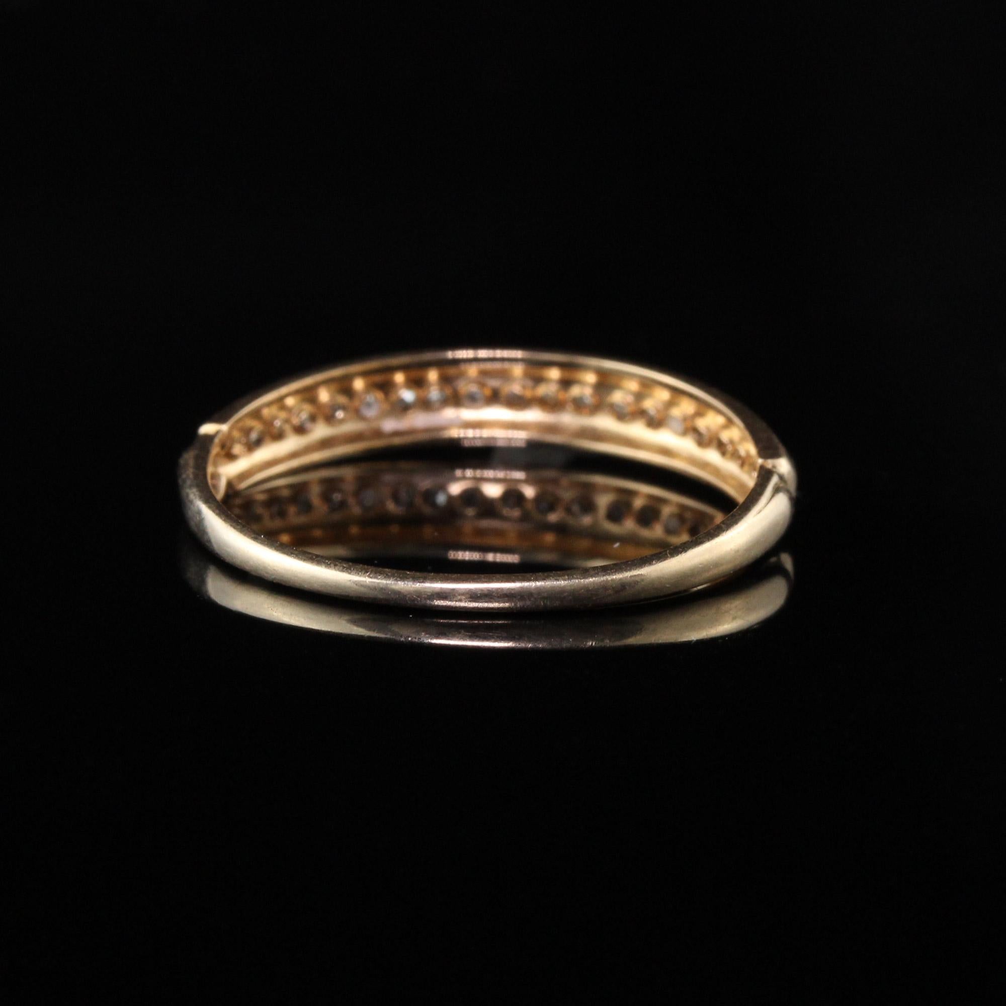 Antique Art Deco 14 Karat Yellow Gold and Platinum French Cut Diamond Band In Good Condition In Great Neck, NY