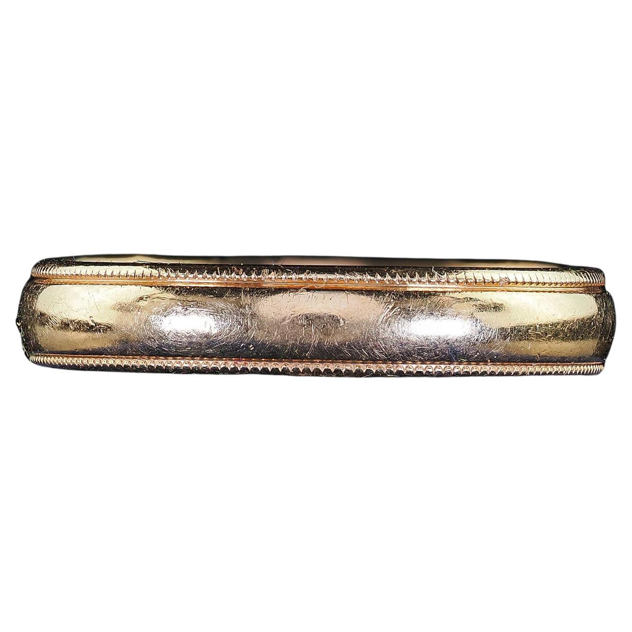 Antike Art Deco 14K Gelbgold Art Carved Hochzeit Band - Größe 7 1/4 im Angebot