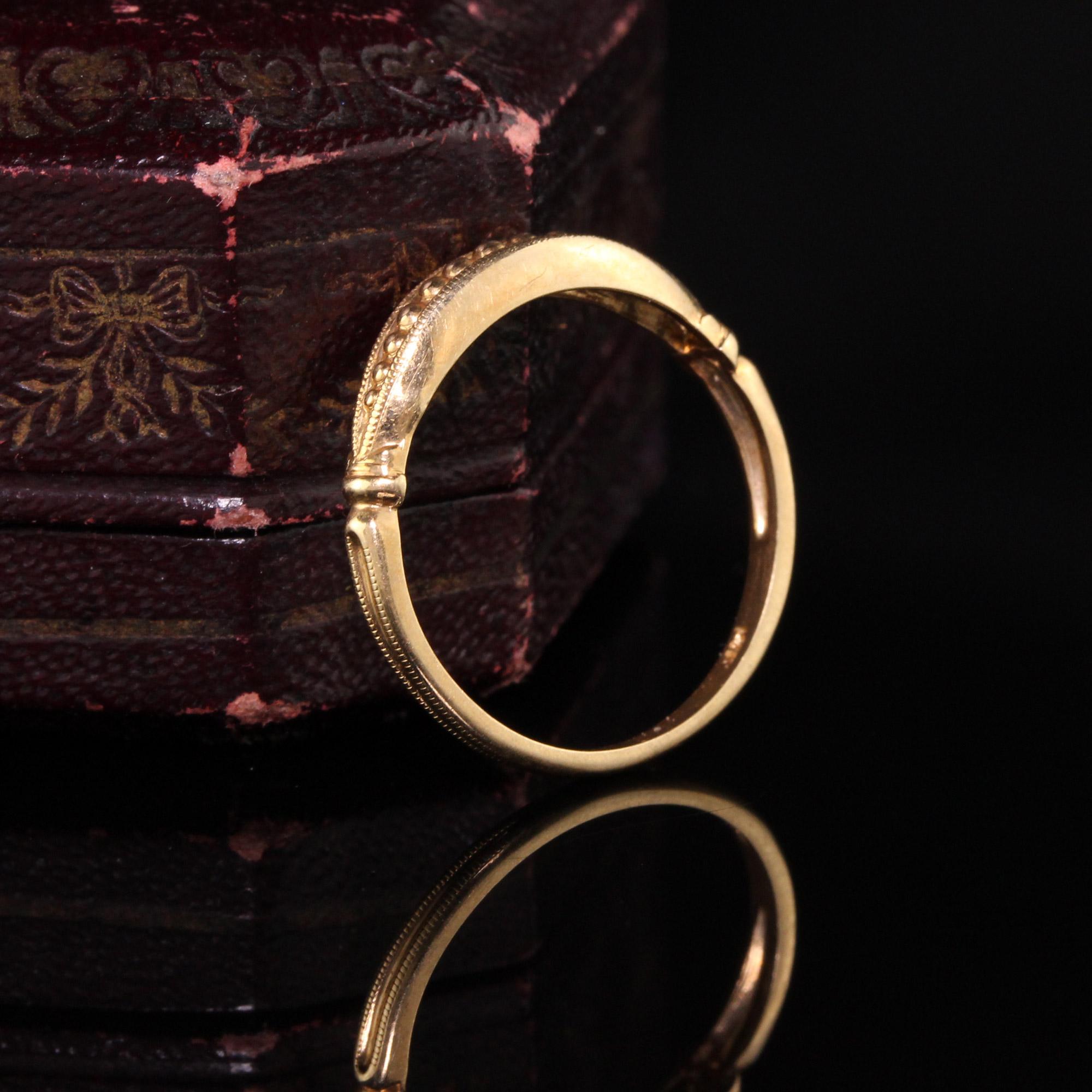 Gorgeous Antique 14K Yellow Gold Bead Wedding Band - Size 5 1/2. This gorgeous pristine wedding band is a new old stock ring that has never been worn before. It has survived 100+ years in a safe and just recently discovered. It is truly a remarkable