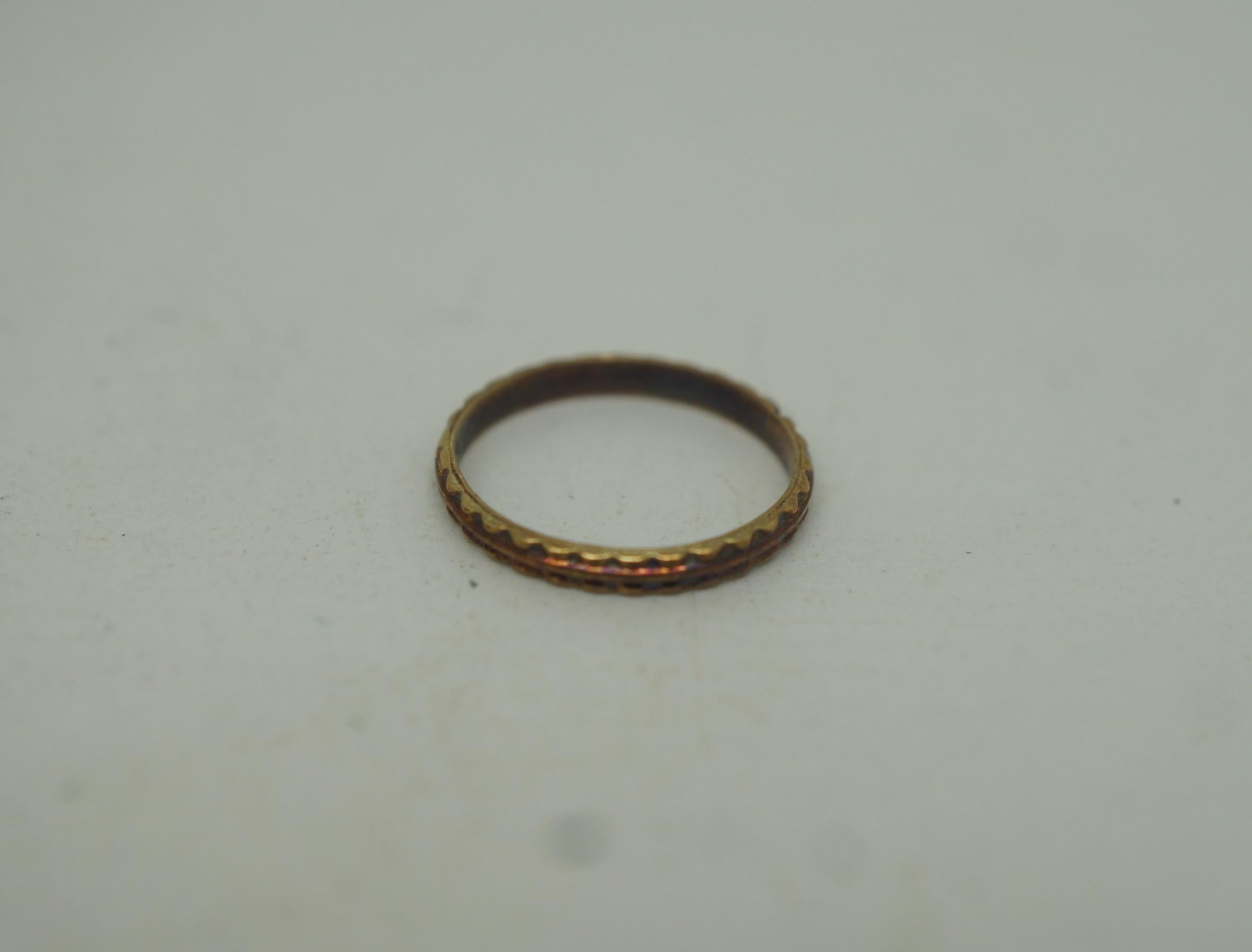 Antique Art Deco 14K Yellow Gold Child Baby Ring Band & Case 1
