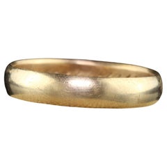 Antique Art Deco 14K Yellow Gold Classic Plain Wedding Band - Size 4 1/4