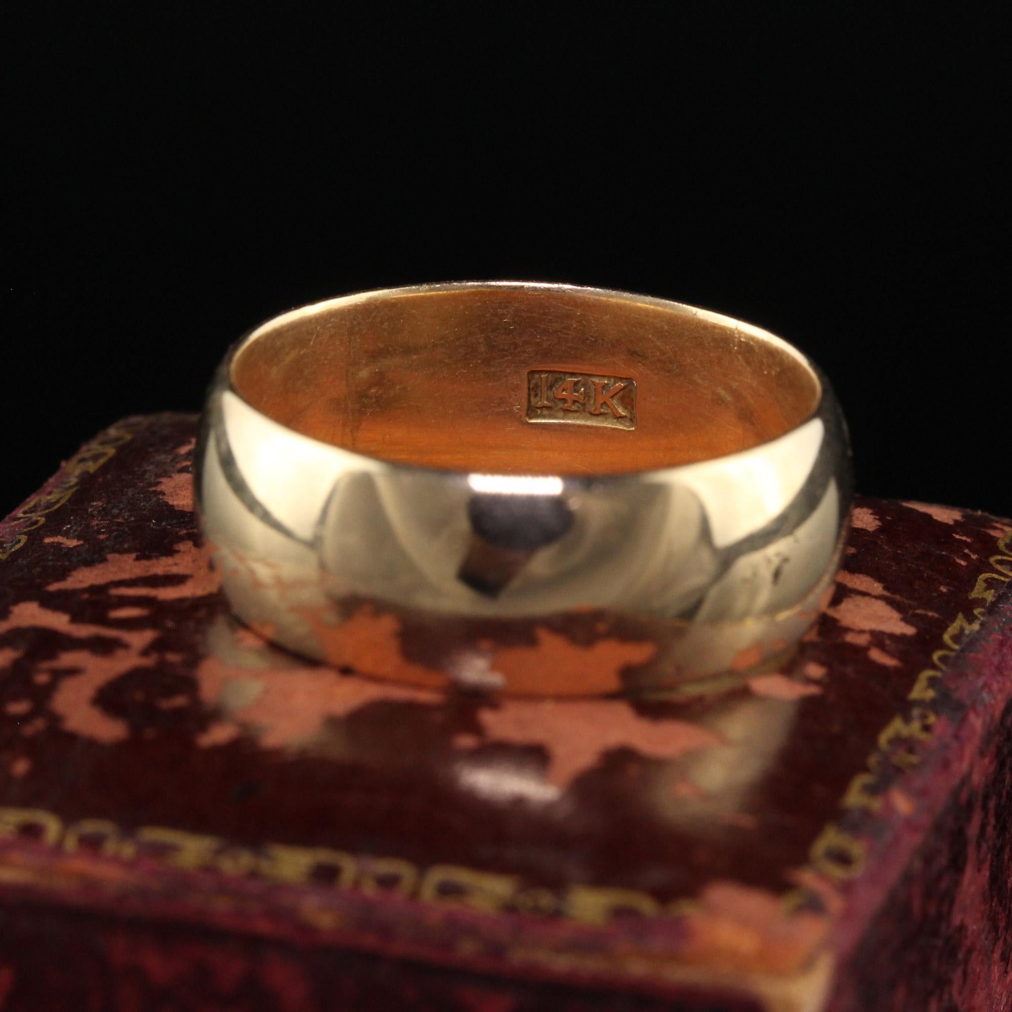 Women's Antique Art Deco 14K Yellow Gold Classic Wide Wedding Band - Size 9 3/4