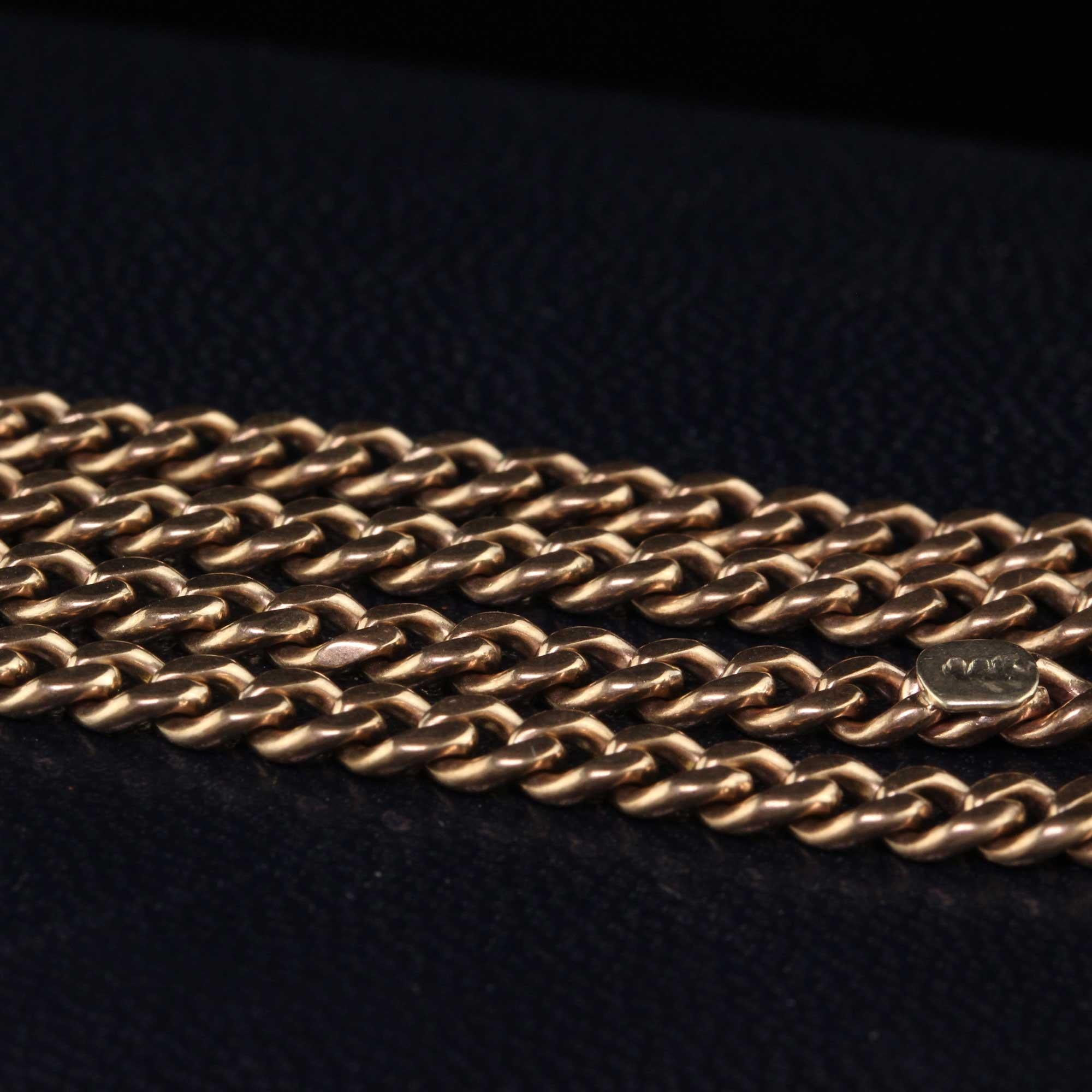 Antique Art Deco 14K Rose Gold Curb Link T Link Chain - 17 inches 2