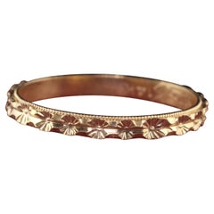 Antique Art Deco 14k Yellow Gold Engraved Wedding Band
