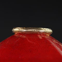 Antique Art Deco 14K Yellow Gold Engraved Wedding Band - Size 10