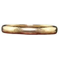 Alianza de Boda Antigua Art Decó de Oro Amarillo de 14K Grabada - Talla 10