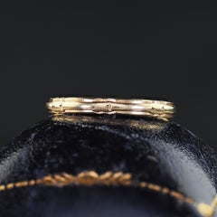Antique Art Deco 14K Yellow Gold Engraved Wedding Band - Size 6 3/4