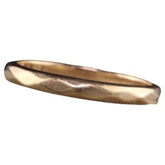 Fascia nuziale antica Art Deco in oro giallo 14K con motivo geometrico