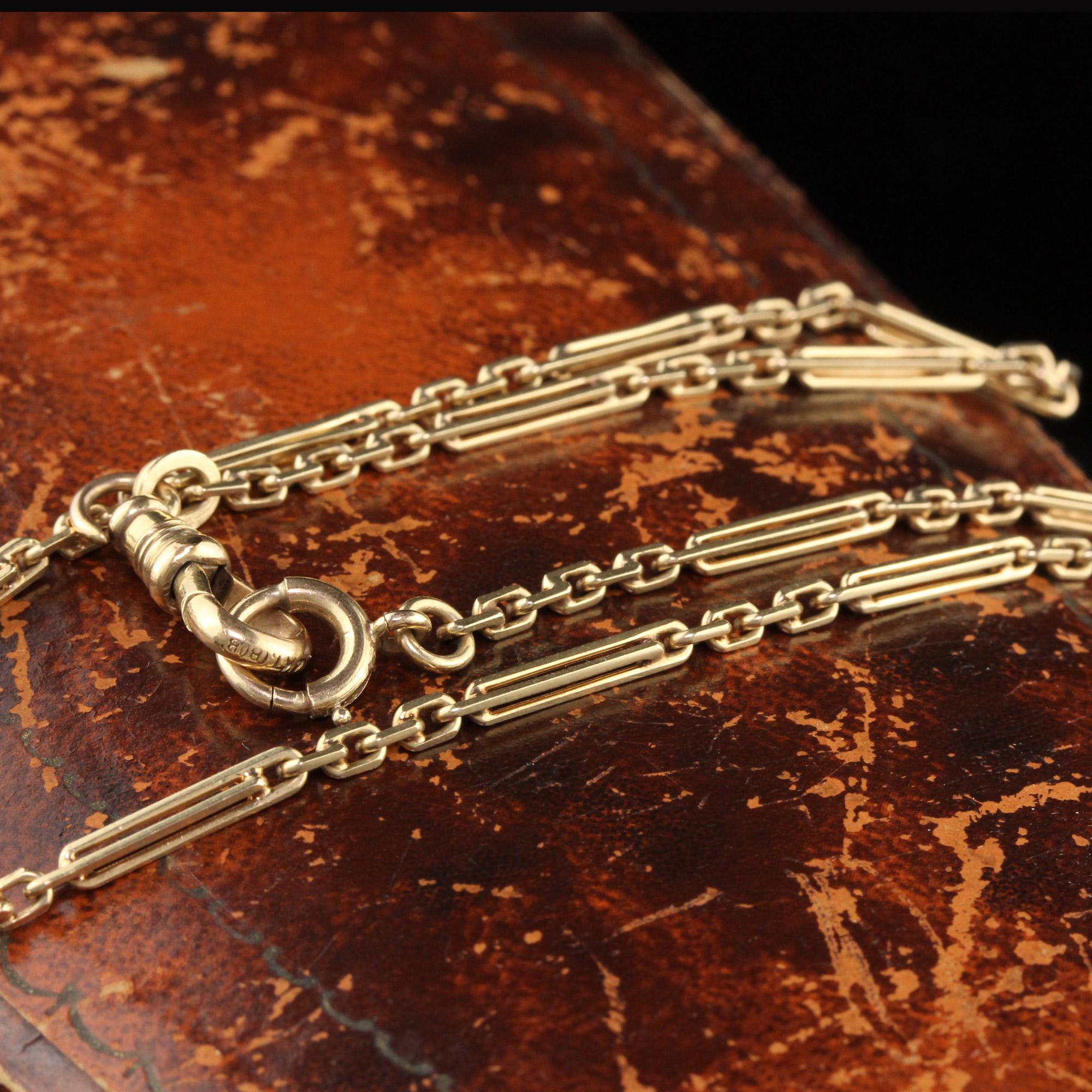 Antike antike Art Deco 14K Gelbgold komplizierte Kette Halskette Uhr Fob (Art déco)