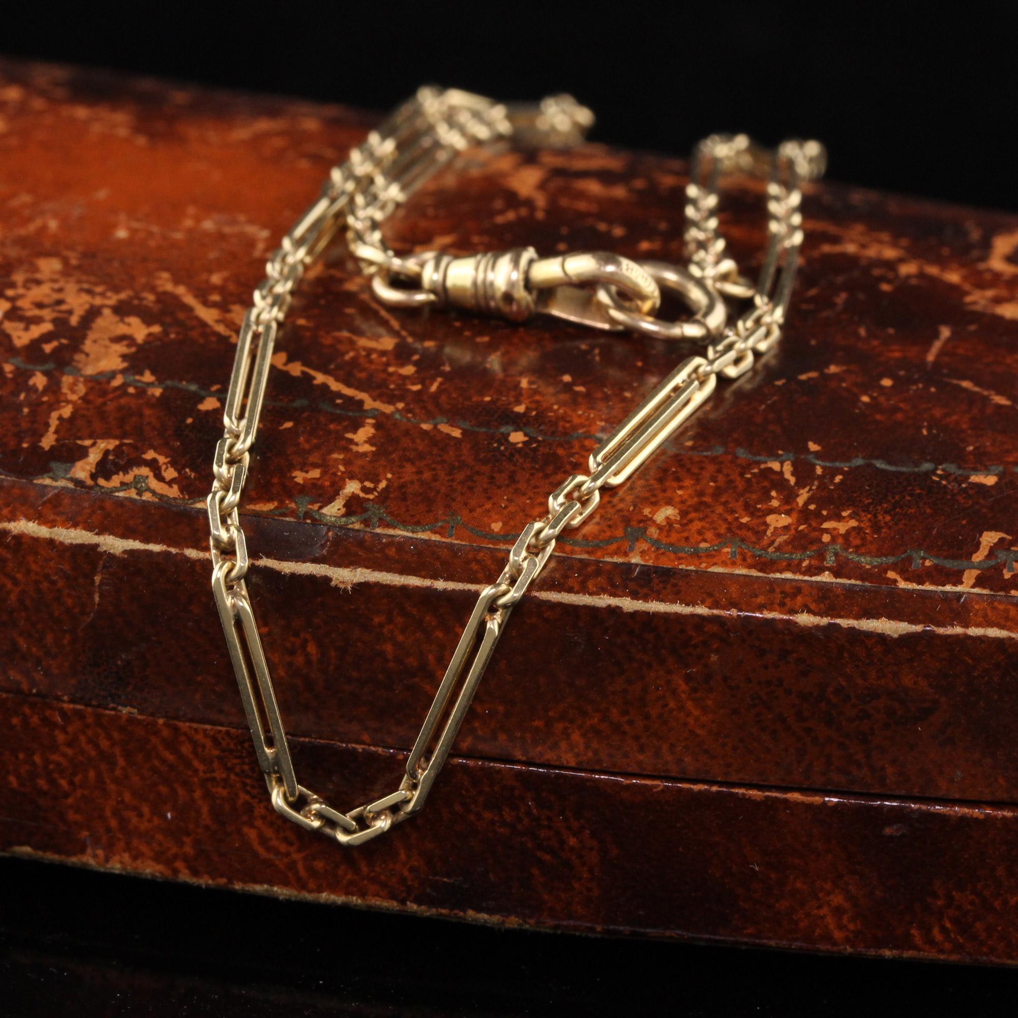 Antike antike Art Deco 14K Gelbgold komplizierte Kette Halskette Uhr Fob im Zustand „Gut“ in Great Neck, NY