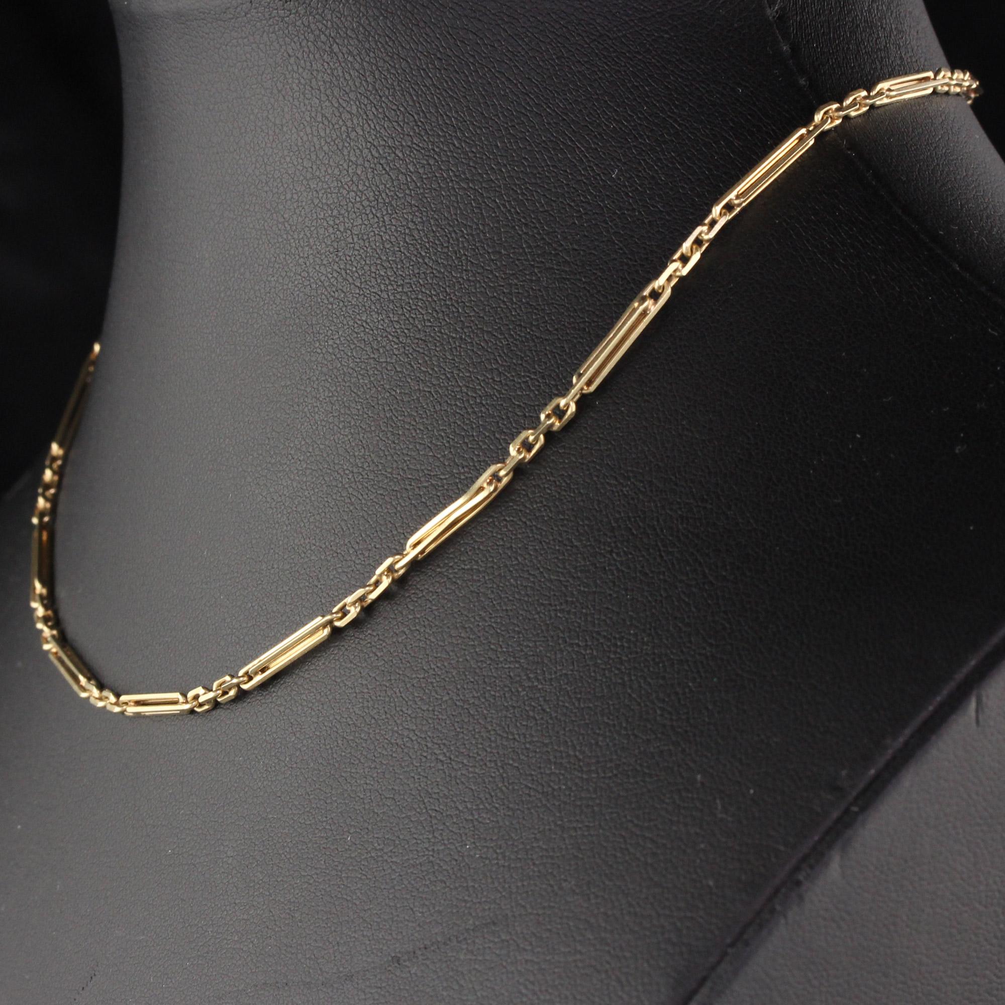 Antike antike Art Deco 14K Gelbgold komplizierte Kette Halskette Uhr Fob 2