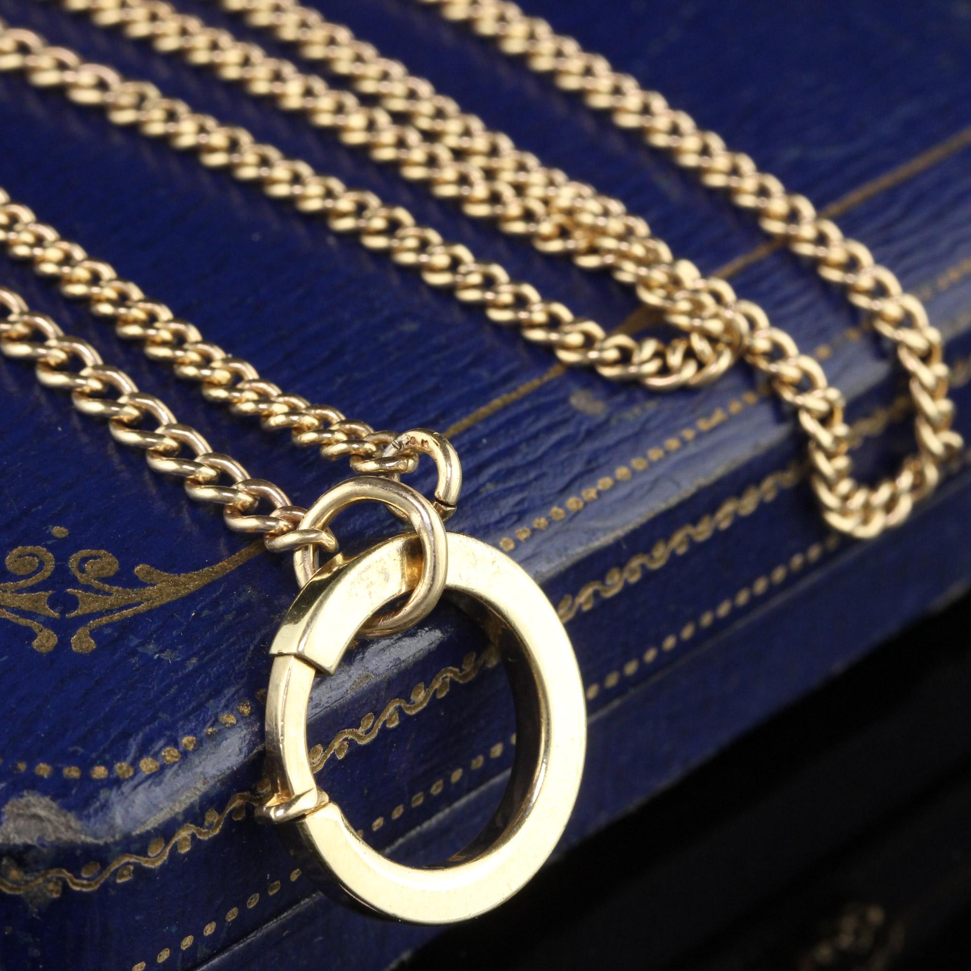 Antique Art Deco 14K Yellow Gold Link Chain Long Necklace For Sale 1