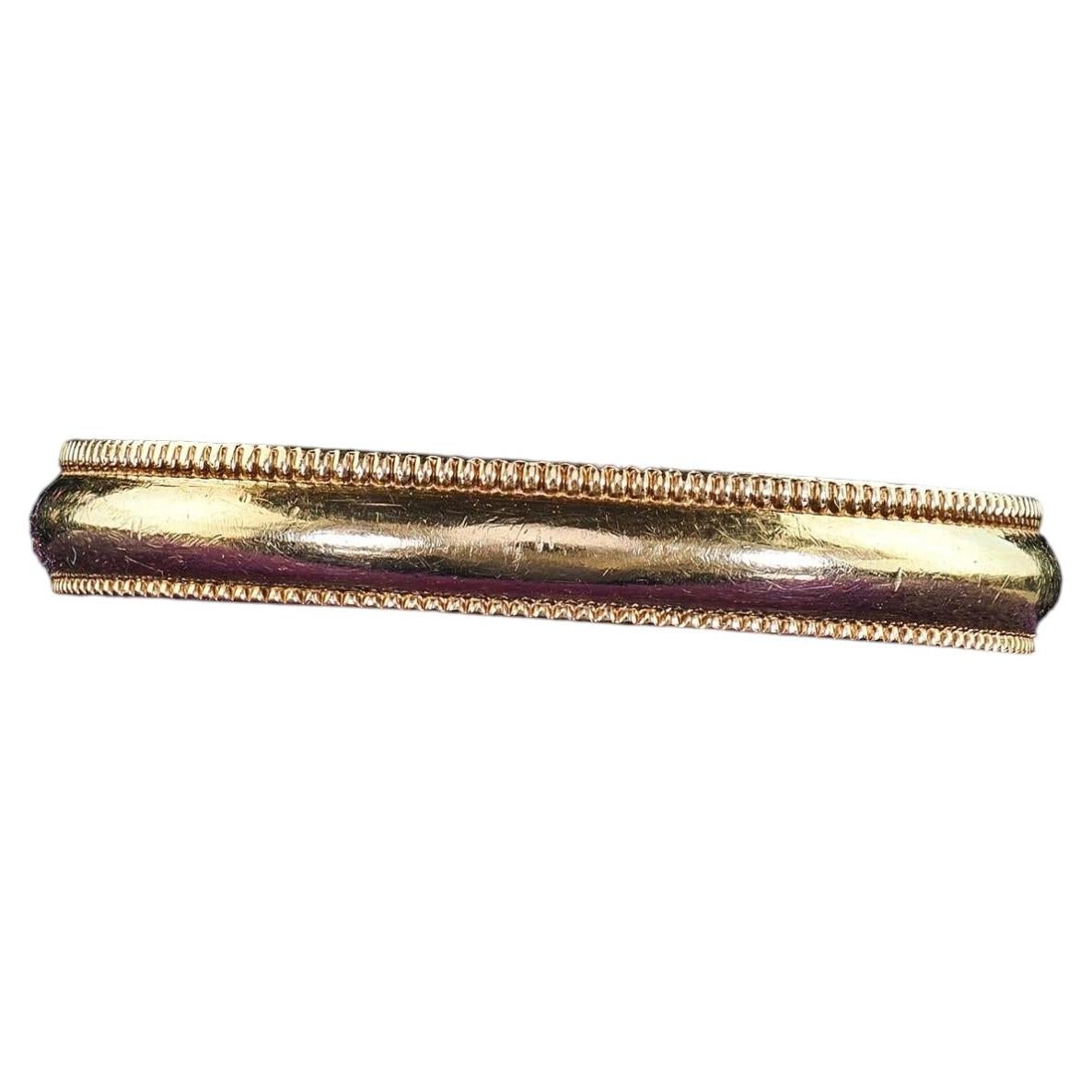 Antique Art Deco 14K Yellow Gold Milgrain Classic Wedding Band Ring - Size 6 1/4