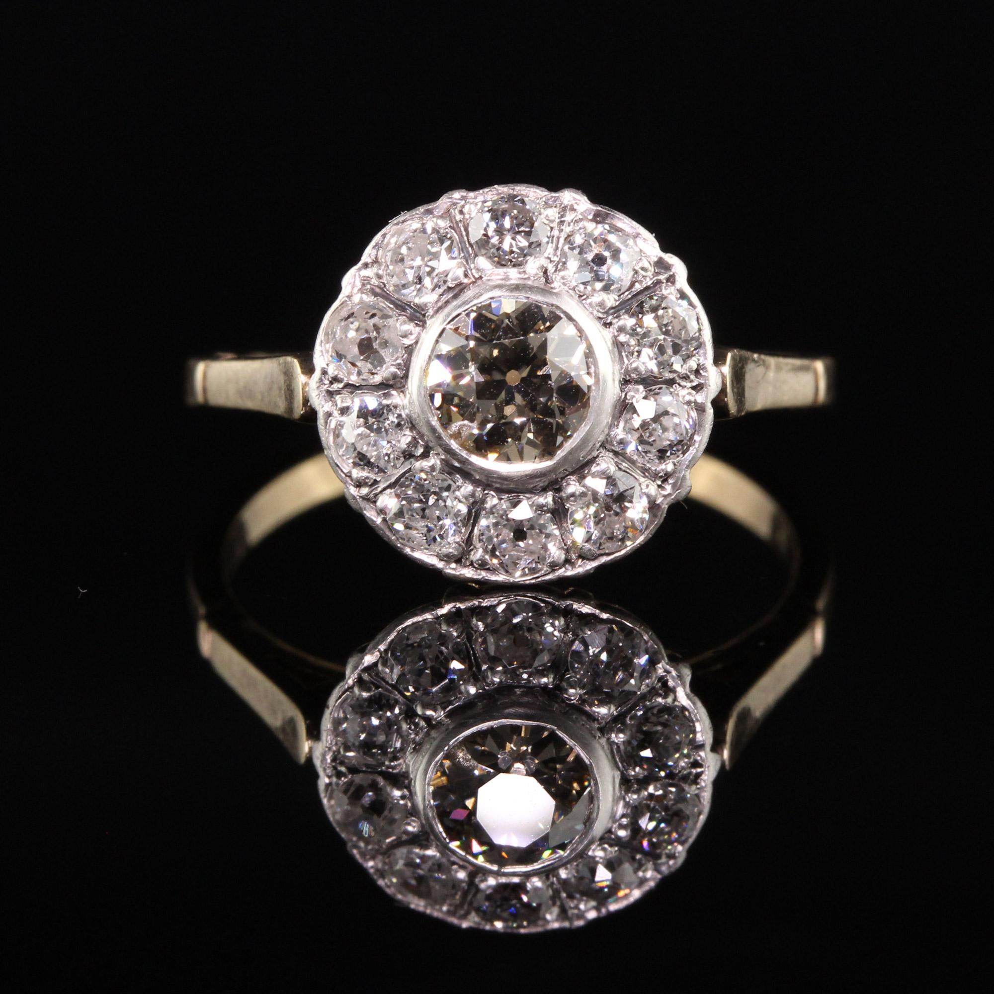 14k white gold art deco halo diamond engagement ring