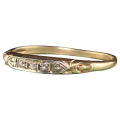 Antique Art Deco 14K Yellow Gold Rose Cut Diamond Wedding Band