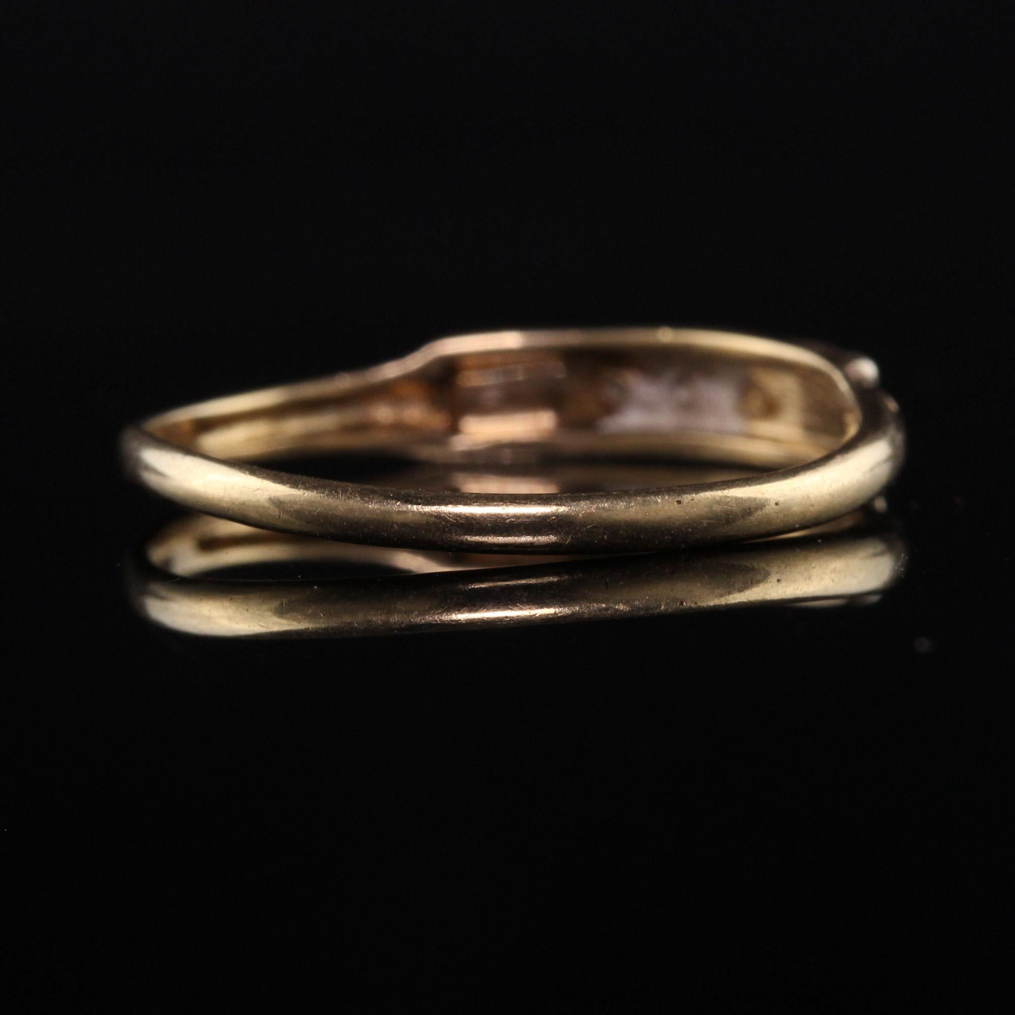 Antique Art Deco 14K Yellow Gold Single Cut Diamond Wedding Band 1