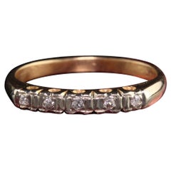 Antiker Art Deco 14K Gelbgold Single Cut Diamant-Hochzeitsring