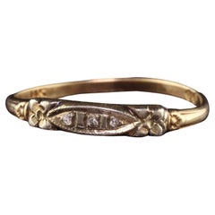 Antiker antiker Art Deco 14K Gelbgold Single Cut Diamant-Ehering